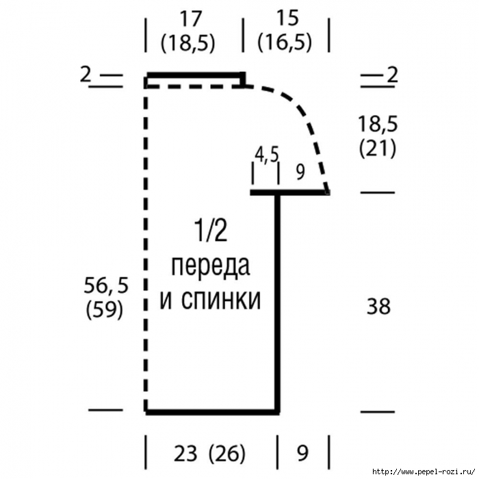 Джемпер с круглой кокеткой
