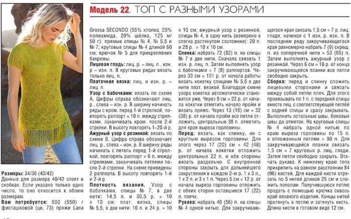 Вязание топа на круговых спицах Вязание топа на круговых спицах