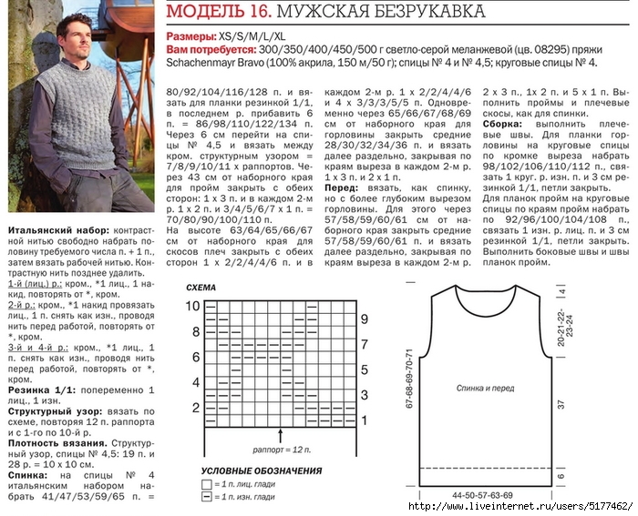 Модели мужских жилетов для вязания спицами Модели мужских жилетов для вязания спицами