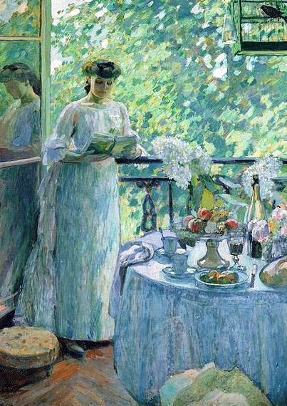 Henri Ottmann _Woman on a Balcony (403x570, 290Kb)