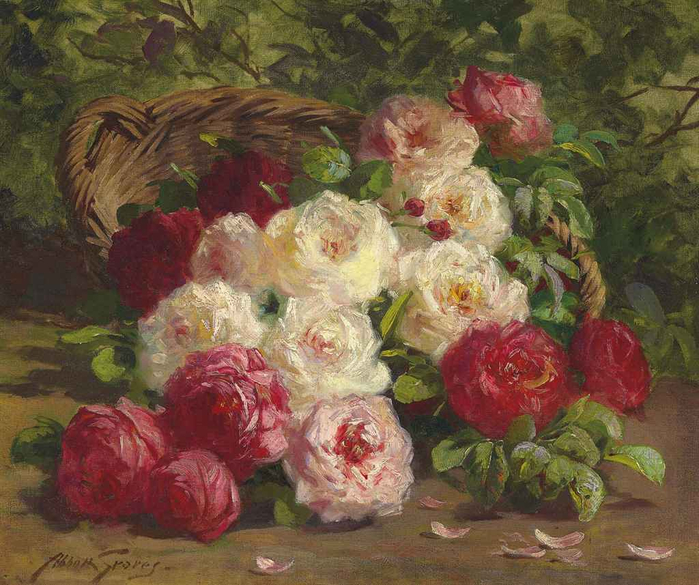 Abbott Fuller Graves Still life with roses (700x585, 446Kb)