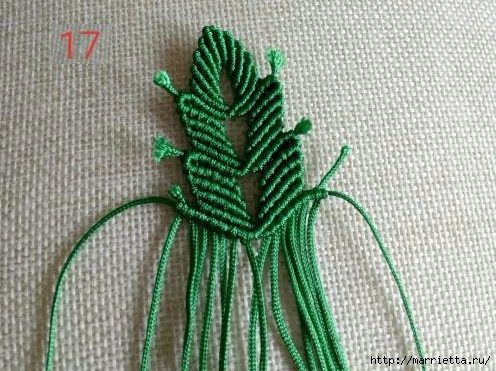 Плетение красивых листиков в технике макраме (20) (496x371, 161Kb)