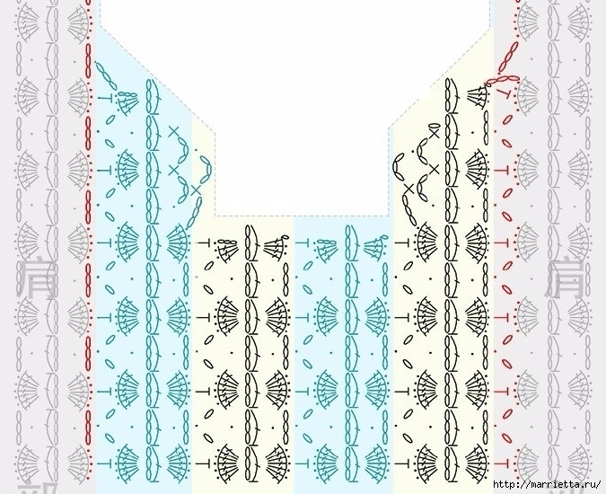 Крючком. Вязаное полосатое пальто в стиле ретро (12) (675x550, 267Kb)
