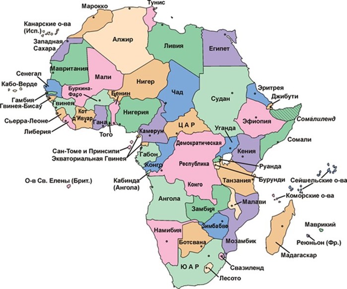 Самые большие по площади страны Африки