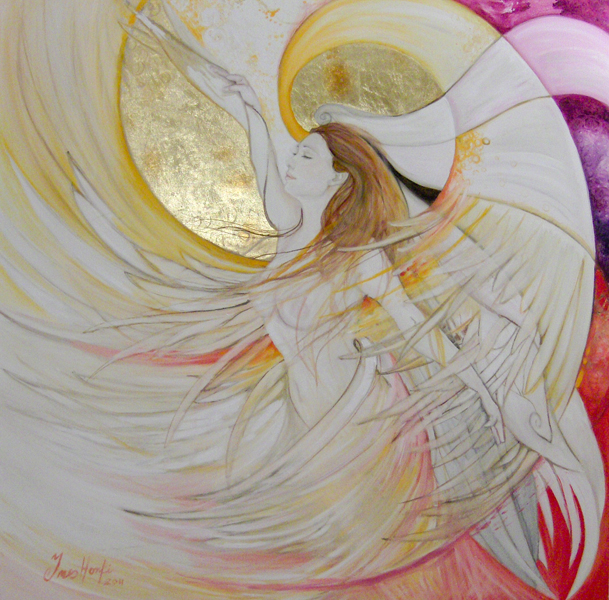 Angel-of-light-oil-on-canvas-100x100cm-by-Ines-Honfi (609x600, 525Kb)