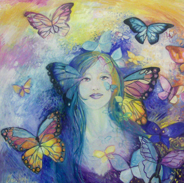 Butterflies-Blue100x100-cm-oil-on-canvas-by-Ines-Honfi (603x600, 578Kb)