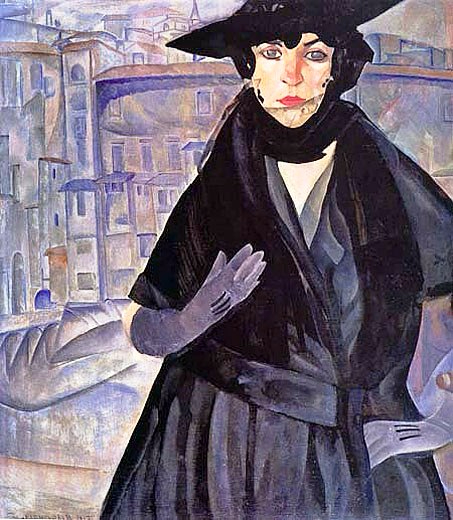 Борис Григорьев «Дама в черном» 1917 г. (453x520, 224Kb)