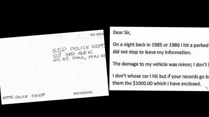 Американец прислал в полицию деньги за поцарапанный 30 лет назад автомобиль