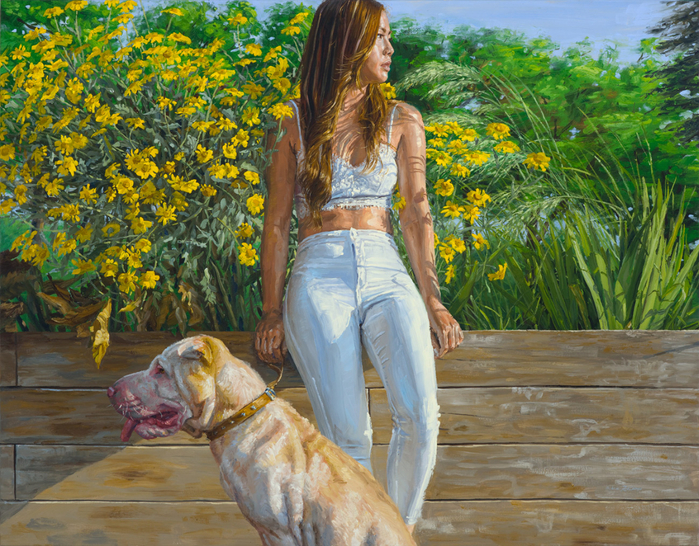 michele-del-campo-girl-and-dog-114x146cm (700x546, 622Kb)