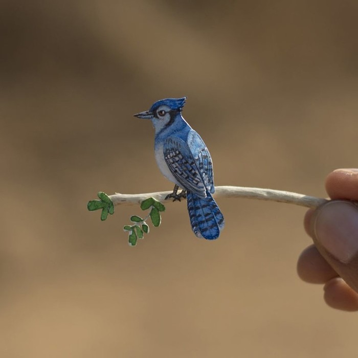 Индийские художники вырезают по одной бумажной птице каждый день