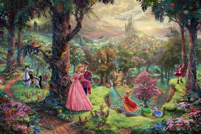 3085196_sleepingbeautythomaskinkadeartpaintinganimatedfilmwaltdisneytomaskinkejdzhivopisspyashhayakrasavicaskazkamultfilmuoltdisnejpersonazhizamokcastledomalesparkderevyadrakon (700x466, 109Kb)