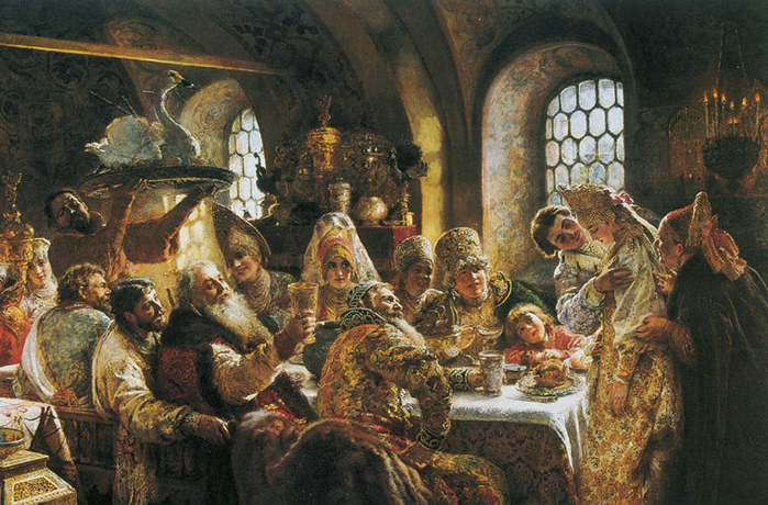 9. К. Маковский. Свадебный пир. 1883 год (700x460, 453Kb)