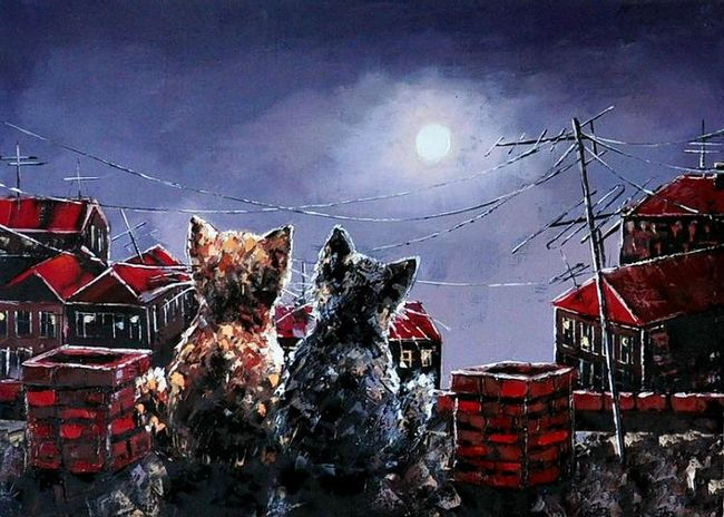 Любимые котята художника Александра Гунина2 (650x464, 261Kb)