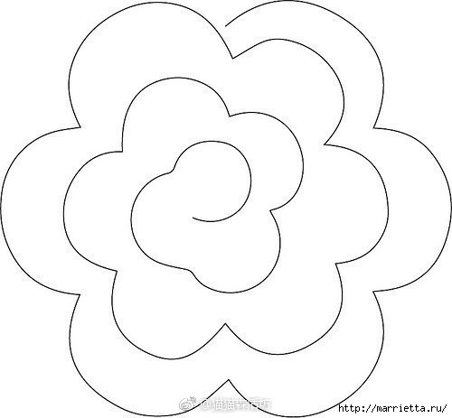 Шаблоны цветов из фетра (1) (500x463, 54Kb)