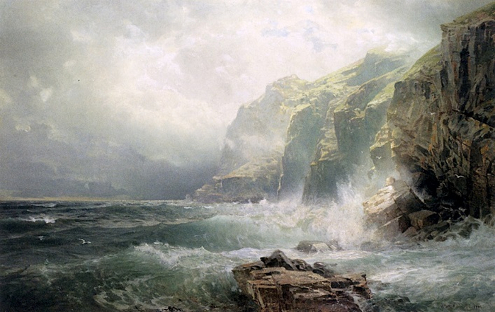 Rocky Coastline, Cornwall. 1886 (700x441, 316Kb)