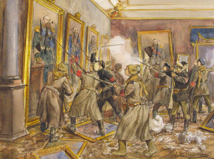 Вандализм в Зимнем дворце. 1918. (700x521, 527Kb)