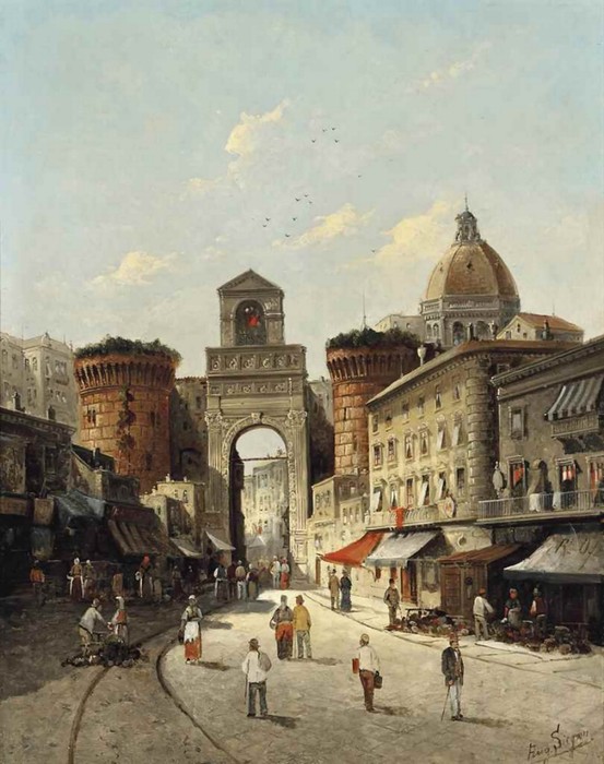 August+von+Siegen+a+capriccio+view+of+porta+capuana+naples (553x700, 316Kb)