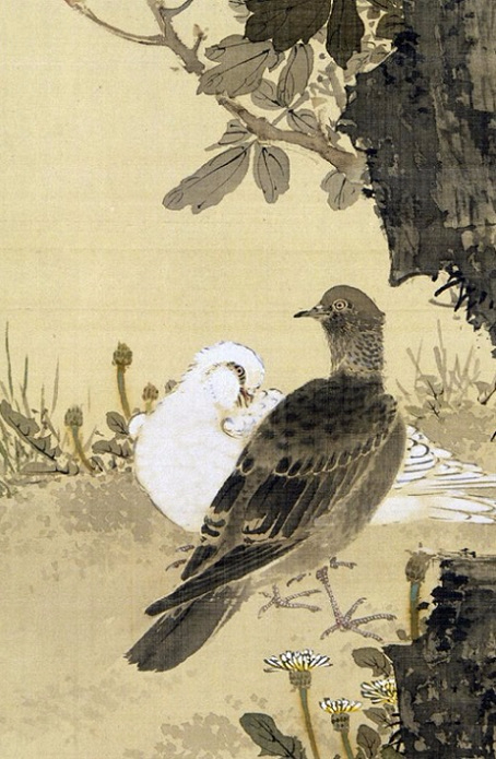 Doves and Peonies (detail). (454x695, 309Kb)