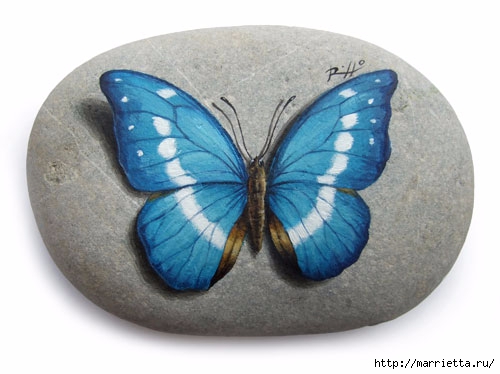 Художественная роспись. Бабочки на камне (1) (500x374, 95Kb)