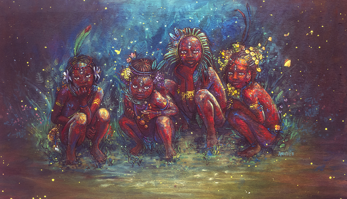 Живопись_Annelie-Solis_Children-of-the-Gaia-Tribe (700x402, 458Kb)