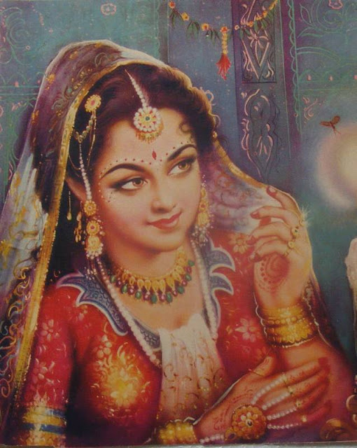 Beautiful Indian Bride - Vintage Print (510x640, 275Kb)