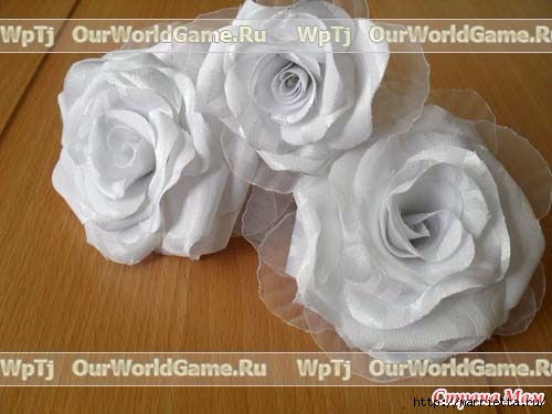 Розы из ткани и свадебная корзинка из картона своими руками (1) (500x375, 95Kb)