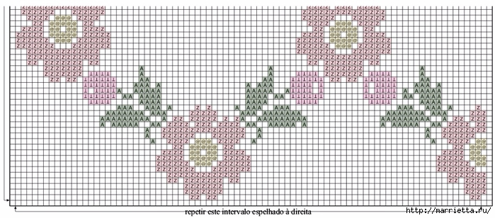 Салфетка с цветочной вышивкой. Схема (6) (700x308, 229Kb)