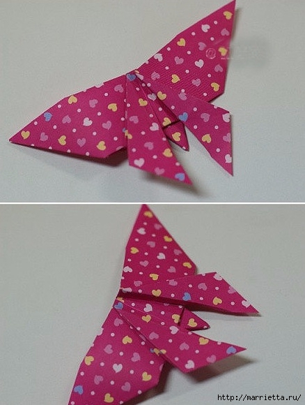 Бабочки из бумаги в технике оригами. 4 способа (20) (438x580, 140Kb)