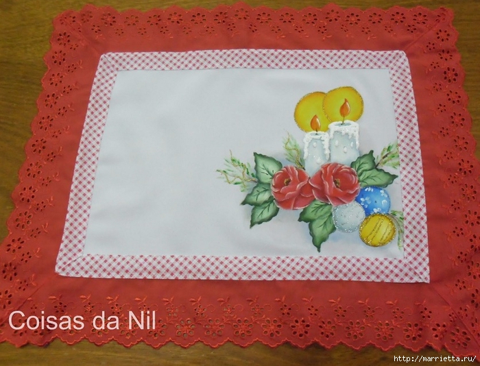 Новогодняя роспись ткани. Шаблон для скатерти или салфеток (7) (700x534, 287Kb)