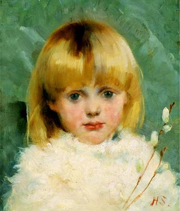 Girl with Pussy Willows 1886 (599x700, 388Kb)