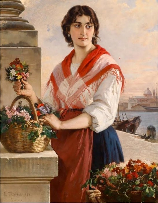 Ludwig Thiersch (German painter, 1825 1909) Venetian Flower Seller (747x900, 83Kb)