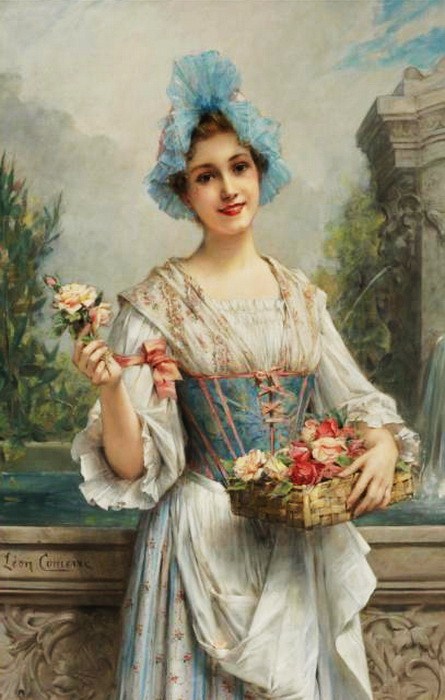 Leon Francois Comerre (French artist, 1850-1934) The Flower Seller. (645x900, 77Kb)