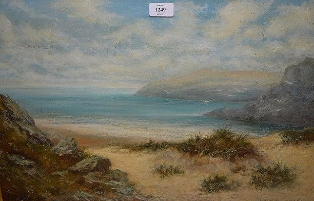 coastal scene with sand dunes, signed (644x413, 275Kb)