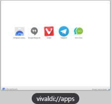 Закладка на приложения в экспресс-панели Vivaldi