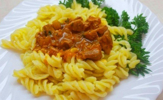 Макароны с подливкой с мясом рецепт с пошагово Макароны с подливкой с мясом рецепт с пошагово