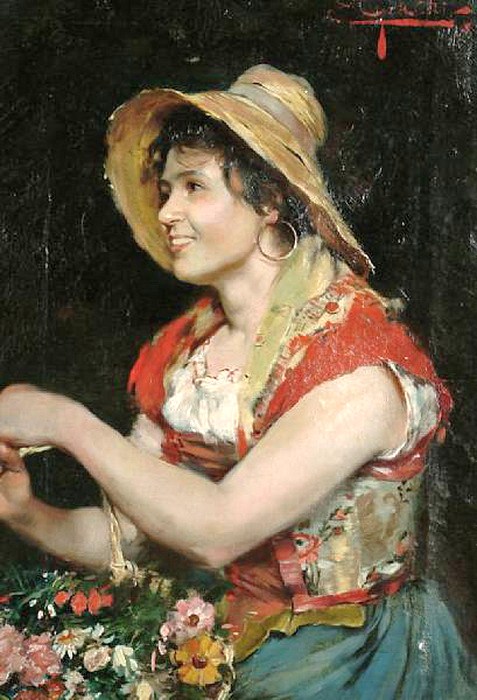 E. Giachi  (19th-Century Italian artist) The Flower Seller (677x900, 96Kb)