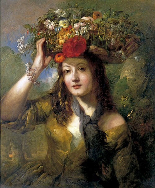 William Etty (British artist, 1787-1849) Miss Lewis as a Flower Girl (700x908, 92Kb)