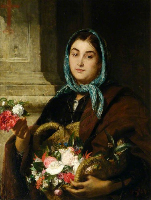 f John Phillip (British artist, 1817-1867) Spanish Flower Seller 1864 (729x900, 112Kb)