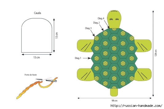 Схема вязания черепахи