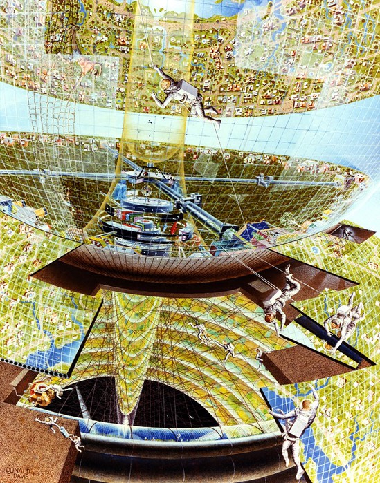 Представление о космических станциях будущего в 1970-х годах