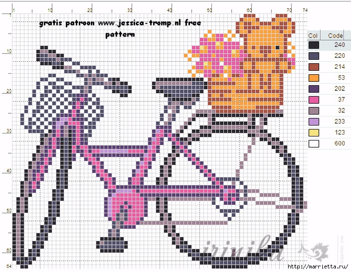 Вышиваем велосипед. Идеи со схемами (9) (700x542, 402Kb)