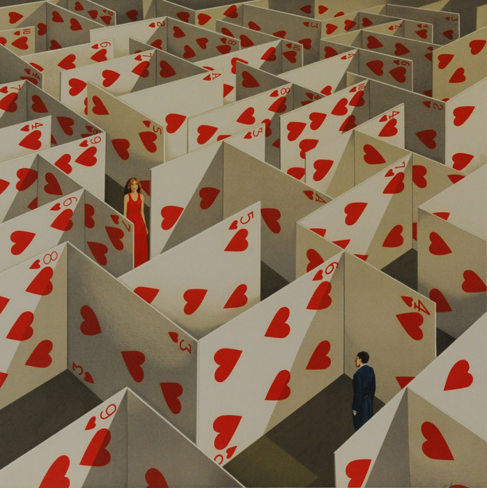 Rafal Olbinski Illusive Specifity of Random Compliment (Maze of Cards) (699x700, 510Kb)