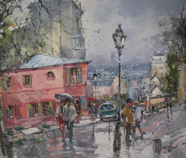 La Maison Rose - rue des Saules sous la pluie - Montmartre - PARIS (643x544, 455Kb)