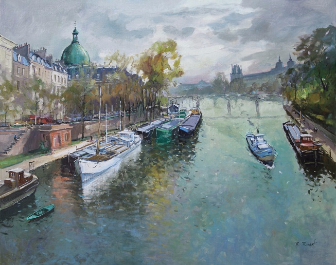 Péniches, l'Institut et le Pont des Arts - PARIS (653x516, 390Kb)