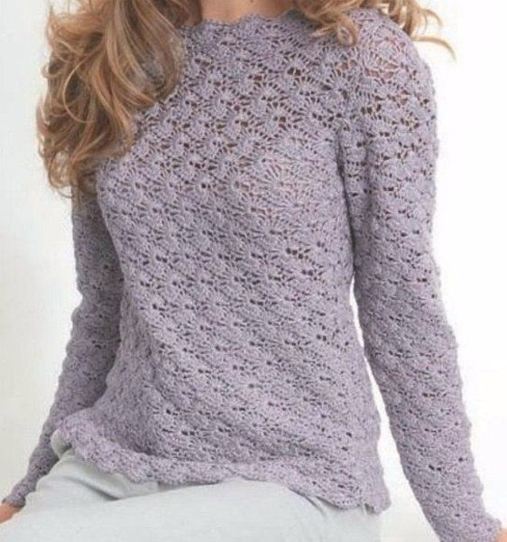 очень красивый пуловер крючком1 (562x600, 242Kb)