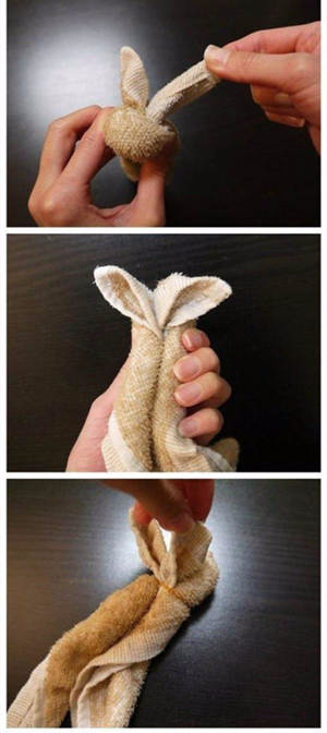 Пасхальный кролик из полотенца. Мастер-класс (1) (300x672, 117Kb)