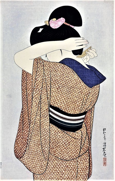 Длинное нижнее белье (Nagajuban (The long undergarment))1927     43.3 x 27.3   ксилография (447x700, 139Kb)