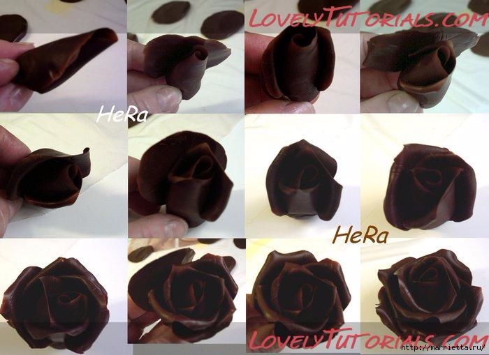 Шоколадные розы и ажурный шоколадный шарик для торта (9) (700x509, 177Kb)