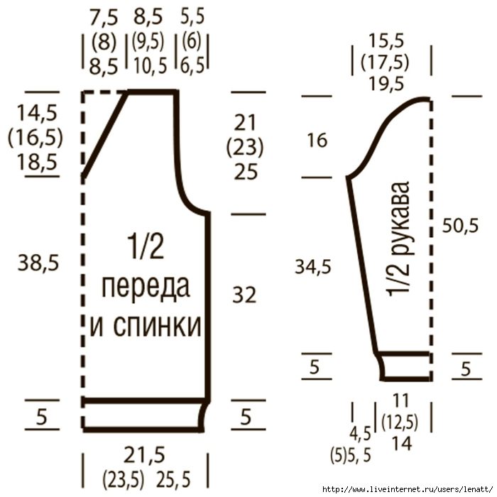 Пуловер с ажурными полосами
