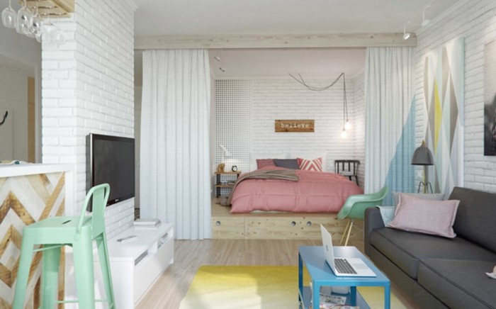 15 практичных идей, как правильно совместить спальню с гостиной в маленькой квартире